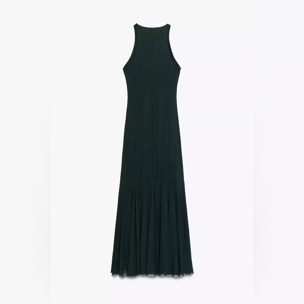 ZARA LONG TULLE GODET DRESS - Picture 6 of 7